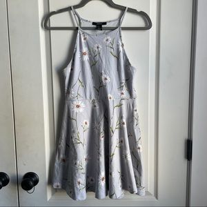 grey daisy high neck skater dress